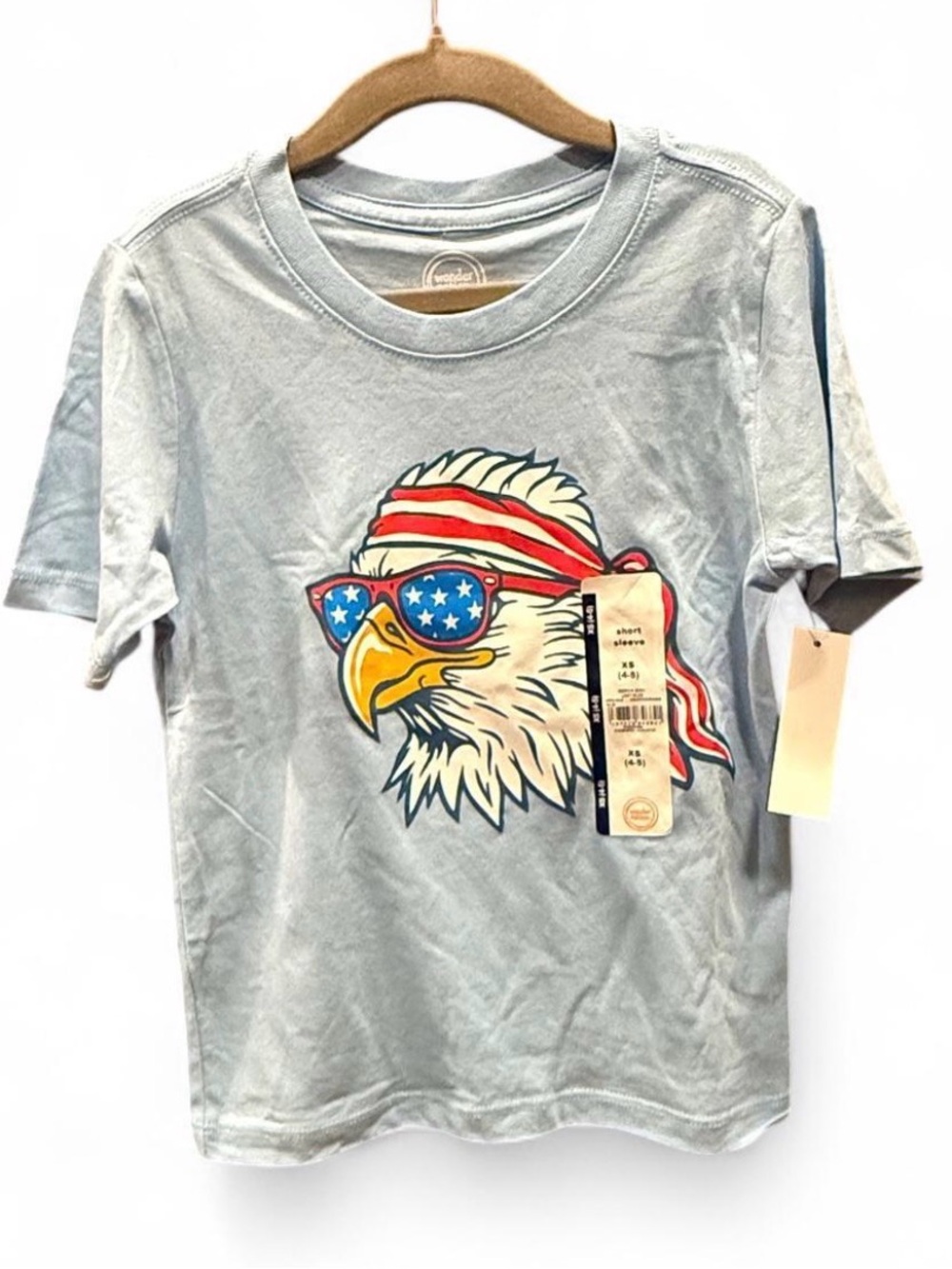 wonder nation Light Blue Eagle Graphic Tee with Stars & Stripes